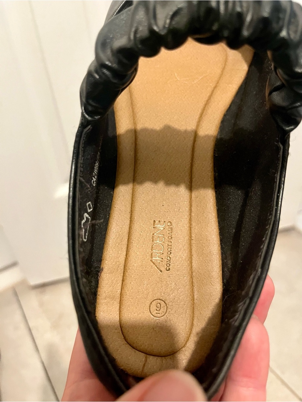 3/30$💥 Ardene Black Pointed Toe Mary Jane Ballet Flats Size 9 Women Ruched Strap - Picture 5 of 9